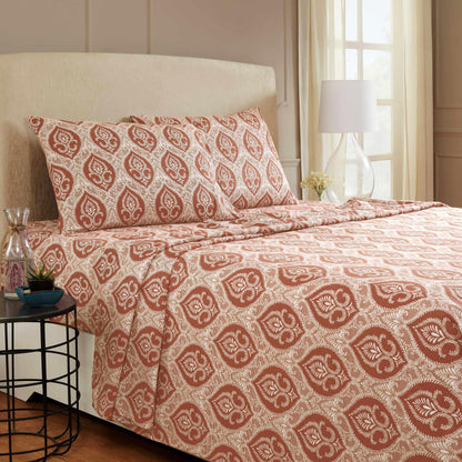  Superior Fleur-de-Lis Deep Pocket Cotton Flannel Sheet Set - Desert Sand