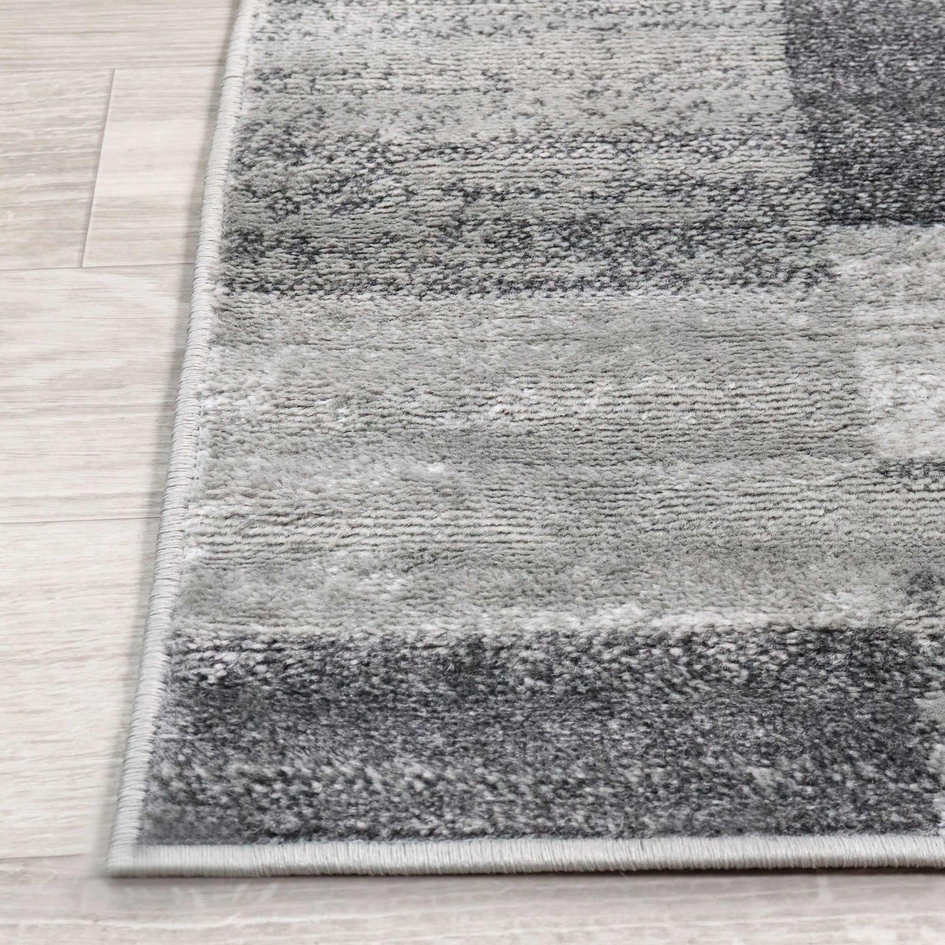  Blair wood Modern Patchwork Geometric Silver Area Rug