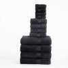 Modern Organic Solid 650 GSM 12- Pieces Towel Set - Black