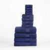 Modern Organic Solid 650 GSM 12- Pieces Towel Set - Navy Blue