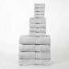 Modern Organic Solid 650 GSM 12- Pieces Towel Set - Silver