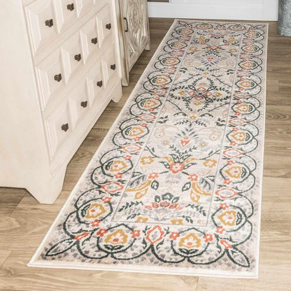  Jacinda Floral Paisley Indoor Rustic Area Rug - Tan