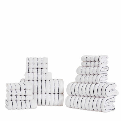 Traditional Organic Wave 650 GSM 16- Pieces Towel Set - Turquoise