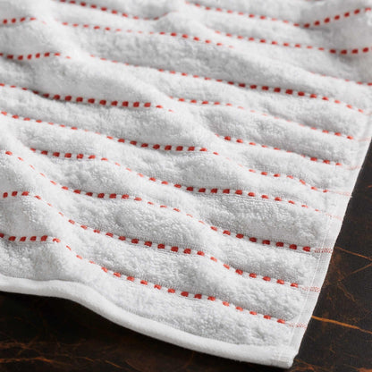 Traditional Organic Wave 650 GSM 16- Pieces Towel Set - Coral