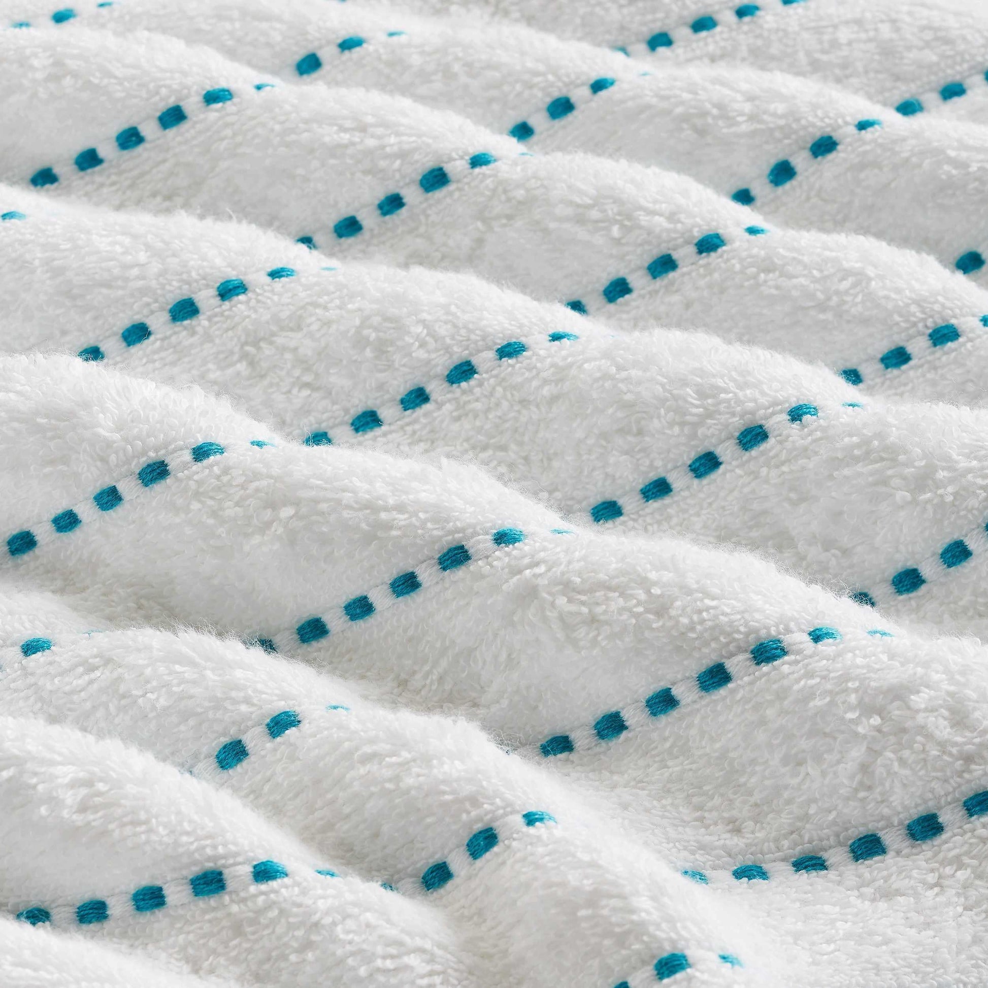  Traditional Organic Wave 650 GSM 16- Pieces Towel Set - Turquoise