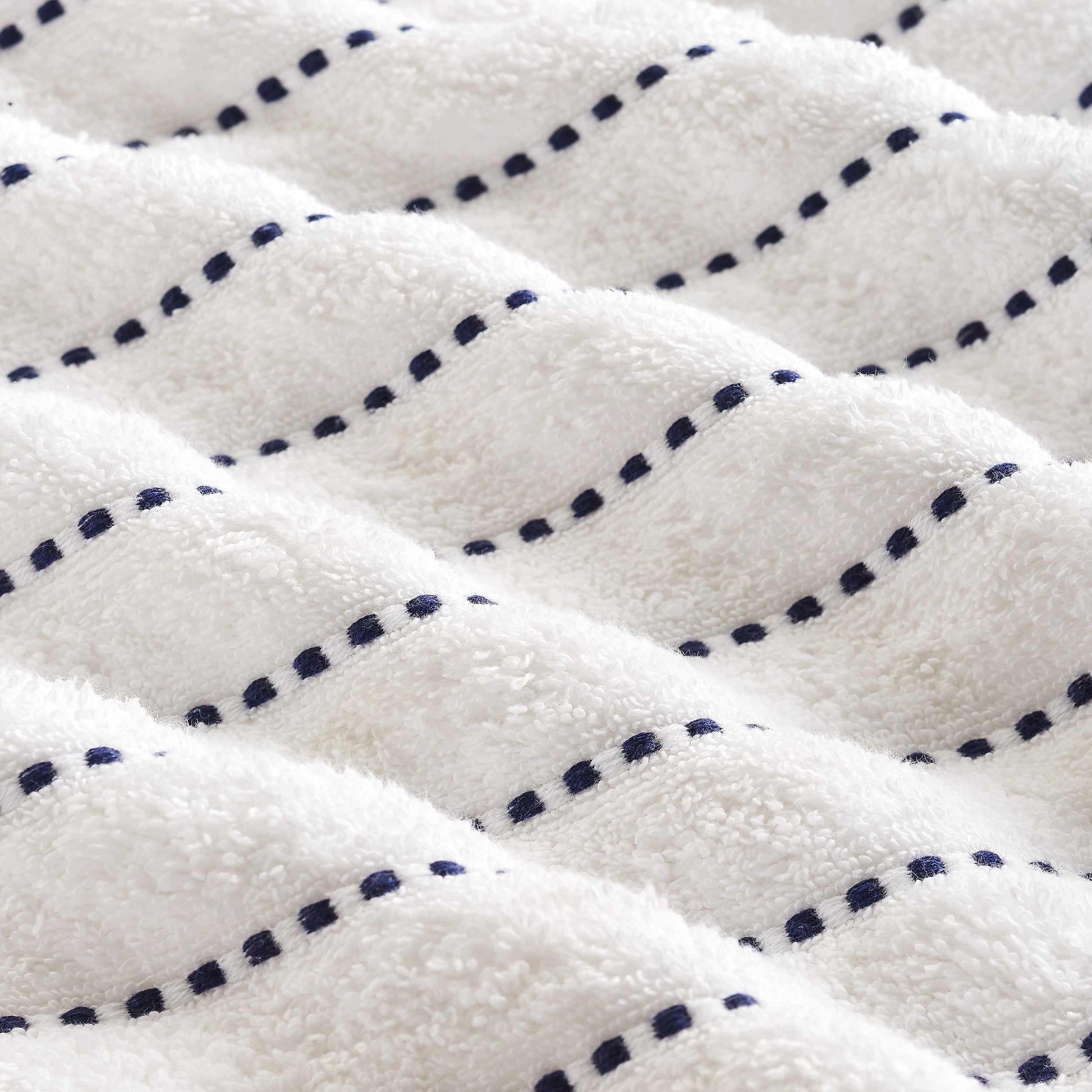  Traditional Organic Wave 650 GSM 16- Pieces Towel Set - Navy Blue
