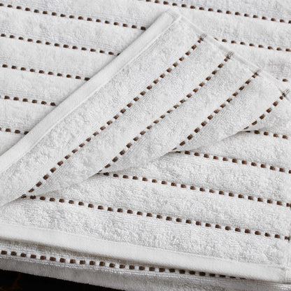  Traditional Organic Wave 650 GSM 16- Pieces Towel Set - Taupe