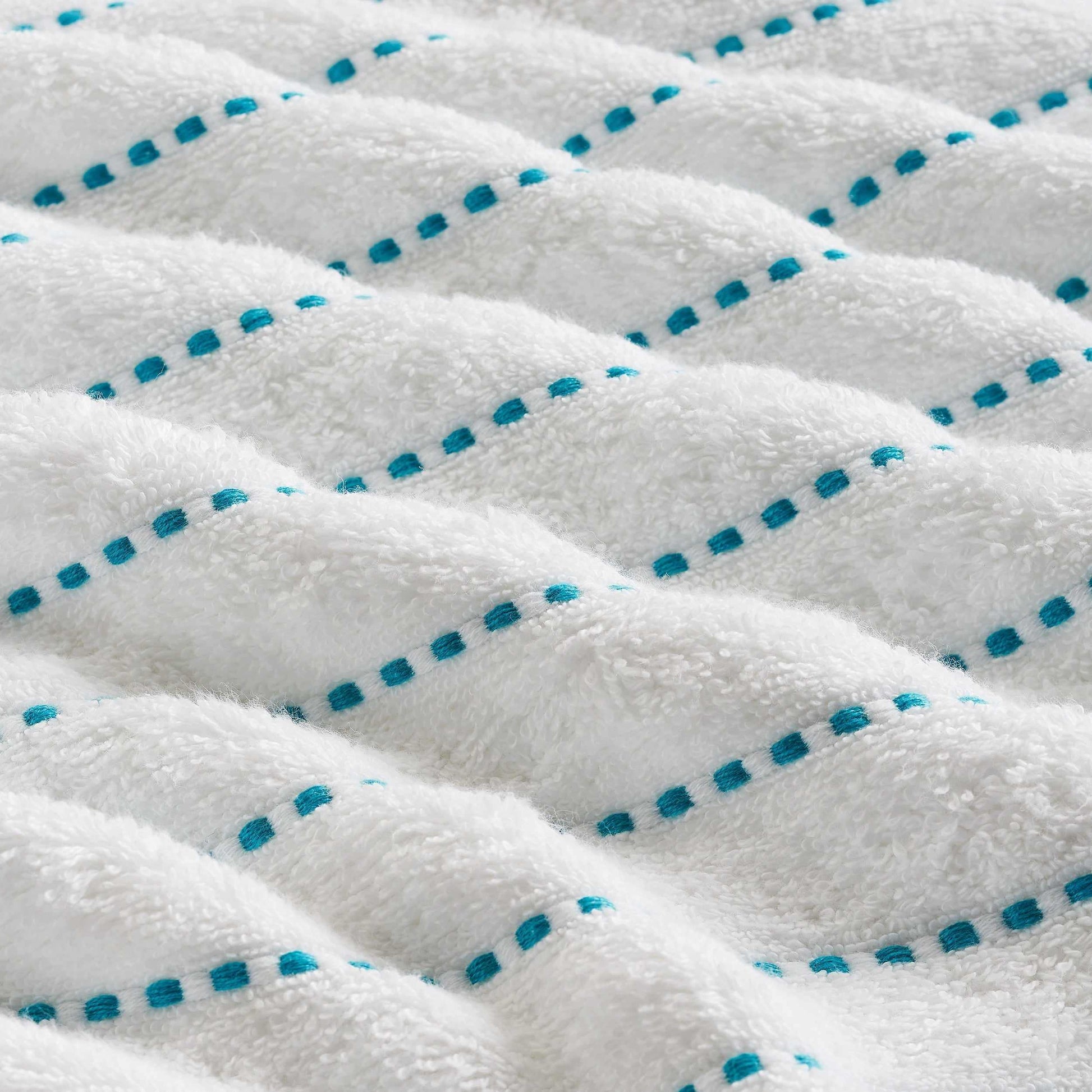  Traditional Organic Wave 650 GSM 8- Pieces Towel Set - Turquoise