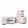  Traditional Organic Wave 650 GSM 8- Pieces Towel Set - Coral