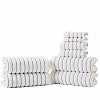  Traditional Organic Wave 650 GSM 8- Pieces Towel Set - Navy Blue