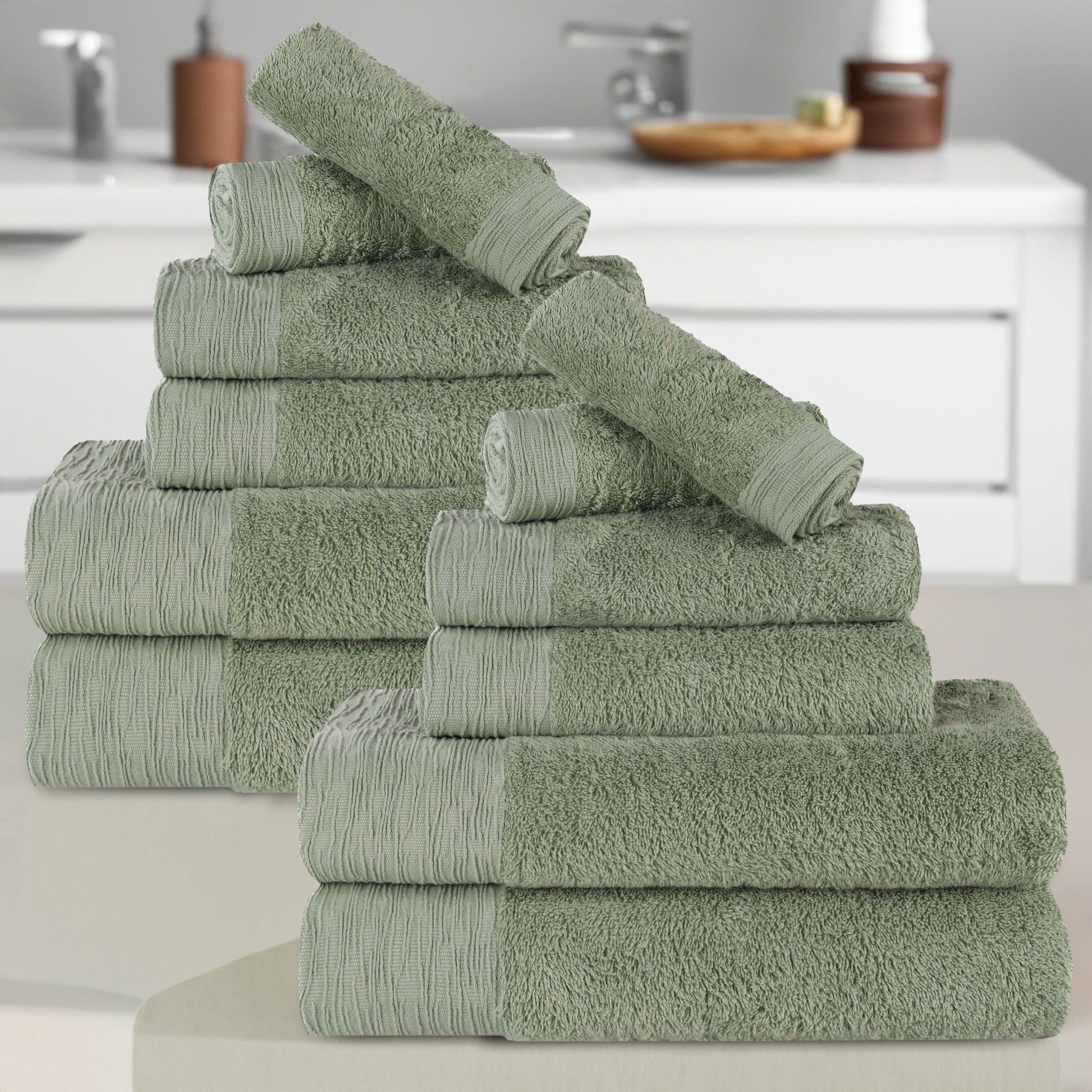 Rayon from Bamboo Eco-Friendly Fluffy Soft Solid - Green