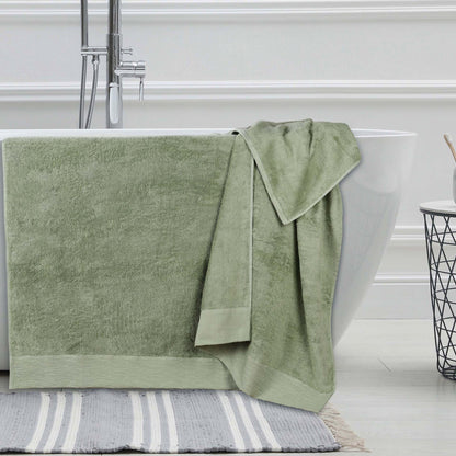 Rayon from Bamboo Eco-Friendly Fluffy Soft Solid Bath Sheet - Green