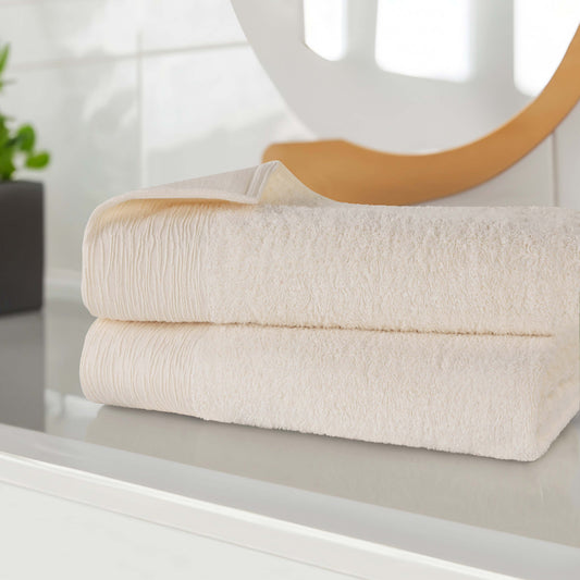 Rayon from Bamboo Eco-Friendly Fluffy Soft Solid Bath Sheet - Ivory