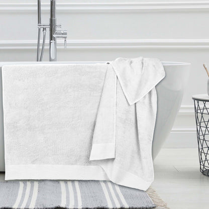 Rayon from Bamboo Eco-Friendly Fluffy Soft Solid Bath Sheet - White