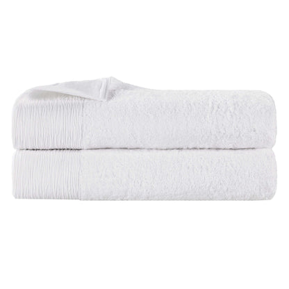 Rayon from Bamboo Eco-Friendly Fluffy Soft Solid Bath Sheet - White