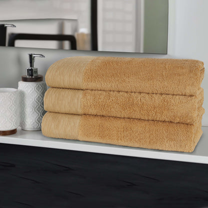 Rayon from Bamboo Eco-Friendly Fluffy Soft Solid Bath Towel - Gold