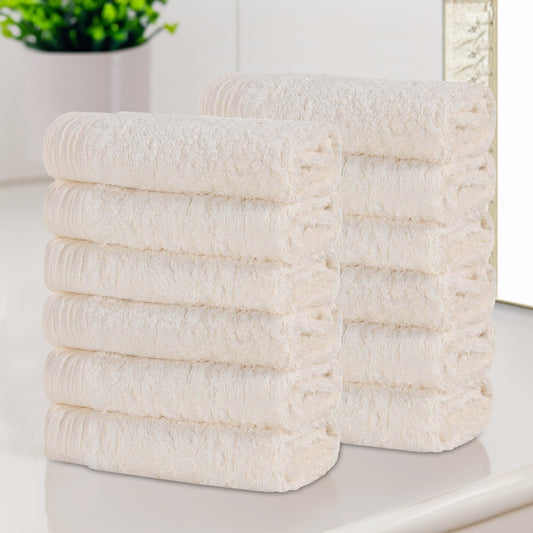 Rayon from Bamboo Eco-Friendly Solid Face Towel Washcloth - Ivory