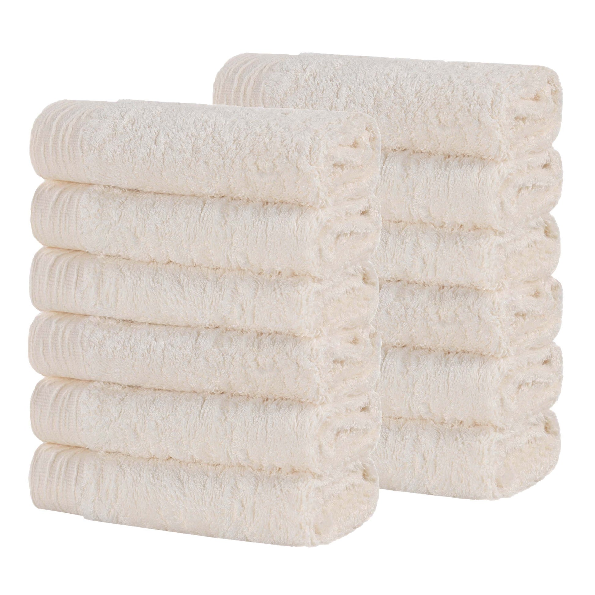 Rayon from Bamboo Eco-Friendly Solid Face Towel Washcloth - Ivory