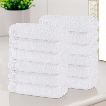 Rayon from Bamboo Eco-Friendly Solid Face Towel Washcloth - White