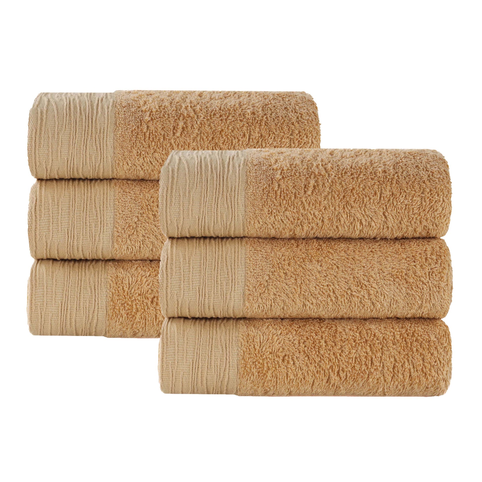 Rayon from Bamboo Eco-Friendly Fluffy Solid Hand Towel - Gold