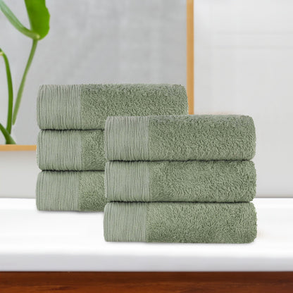 Rayon from Bamboo Eco-Friendly Fluffy Solid Hand Towel - Green