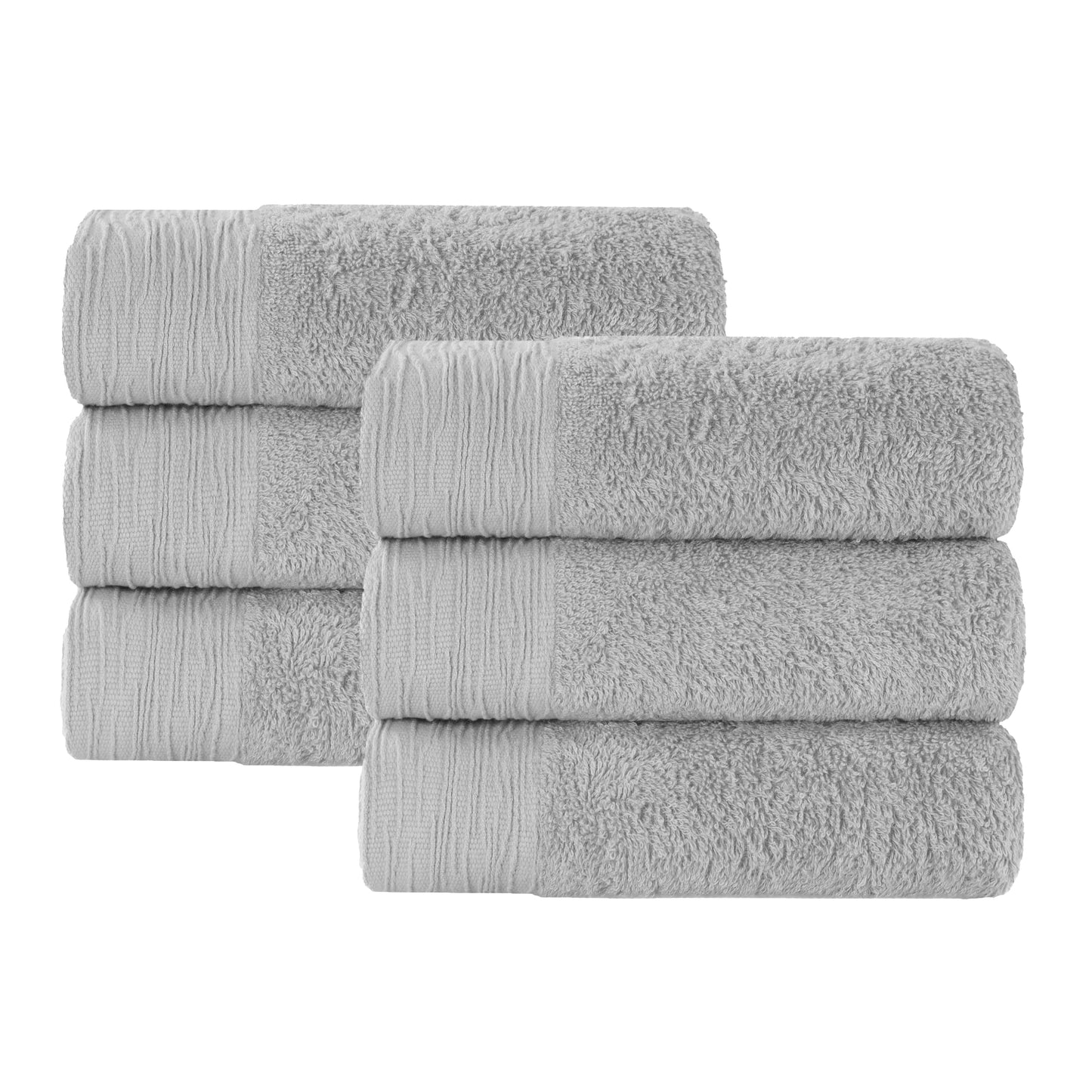 Rayon from Bamboo Eco-Friendly Fluffy Solid Hand Towel - Platinum