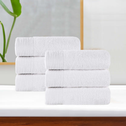 Rayon from Bamboo Eco-Friendly Fluffy Solid Hand Towel - White