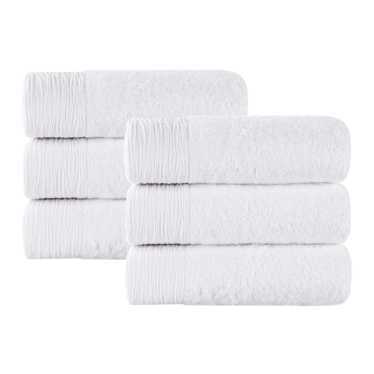 Rayon from Bamboo Eco-Friendly Fluffy Solid Hand Towel - White