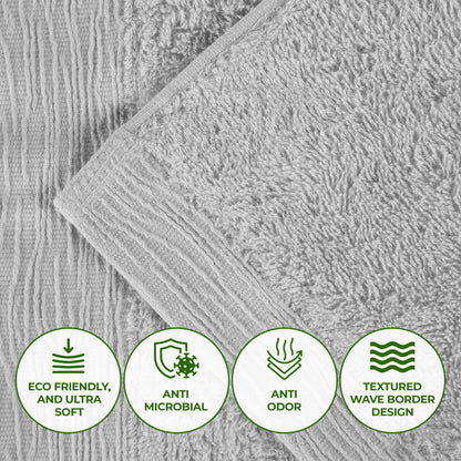 Rayon from Bamboo Eco-Friendly Fluffy Solid Hand Towel - Platinum