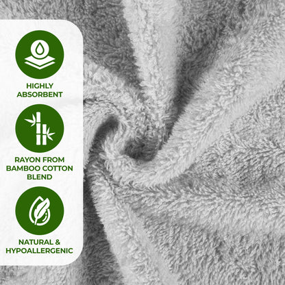 Rayon from Bamboo Eco-Friendly Fluffy Soft Solid Bath Towel - Platinum