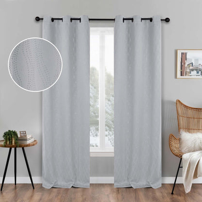 Zuri Textured Waves Room Darkening Blackout Curtains, Set of 2