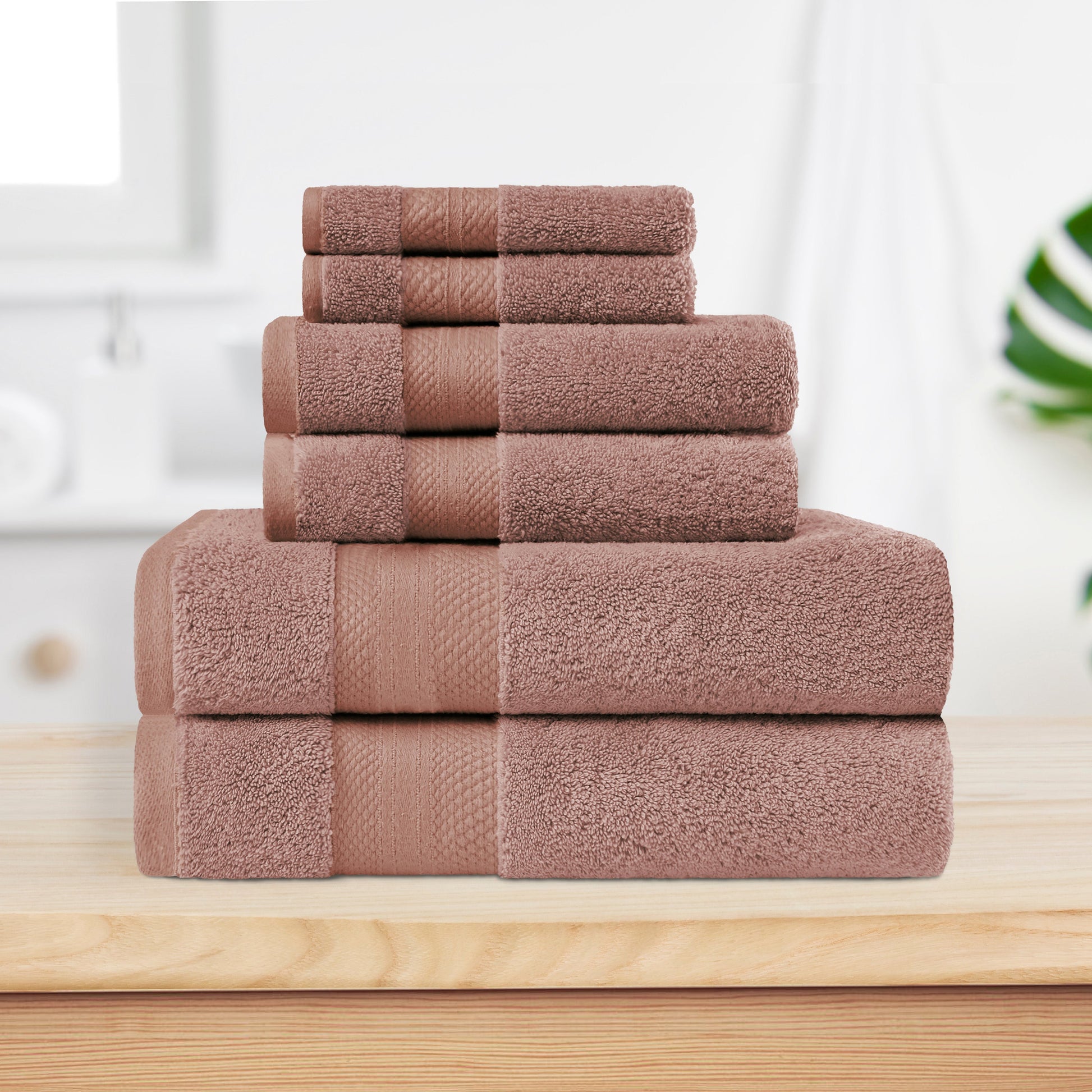Superior Premium Turkish-Cotton Assorted Towel Set - Taupe