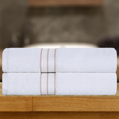 Ultra Plush Turkish Cotton Super Absorbent Solid 2-Piece Bath Sheet Set -Tea Rose