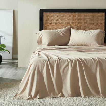 Orion Cotton Linen Blend Garment Washed Deep Pocket Bed Sheet Set