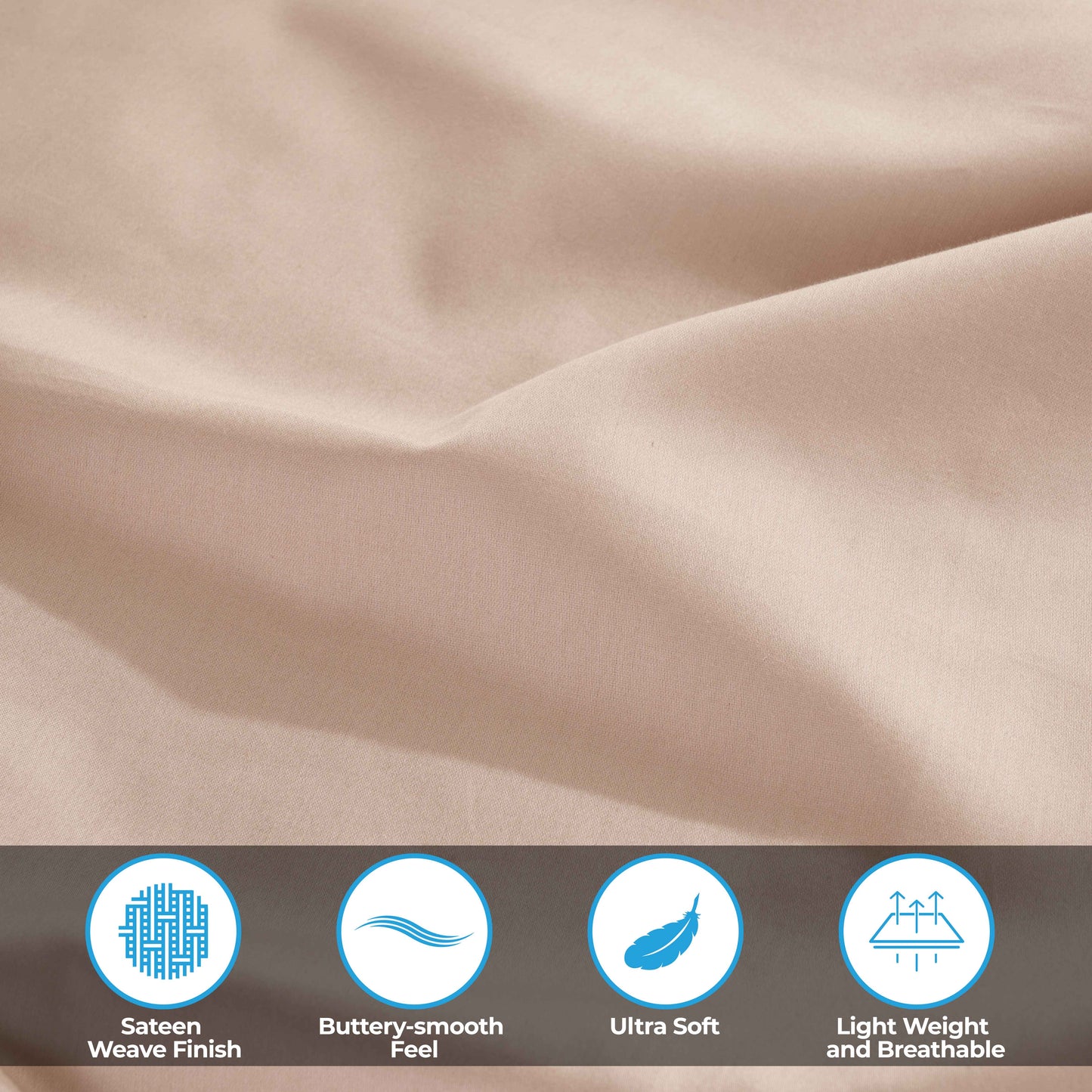 Egyptian Cotton 300 Thread Count Solid Deep Pocket Sheet Set - Tan