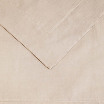 Cotton Percale Modern Traditional Duvet Cover Set - Tan