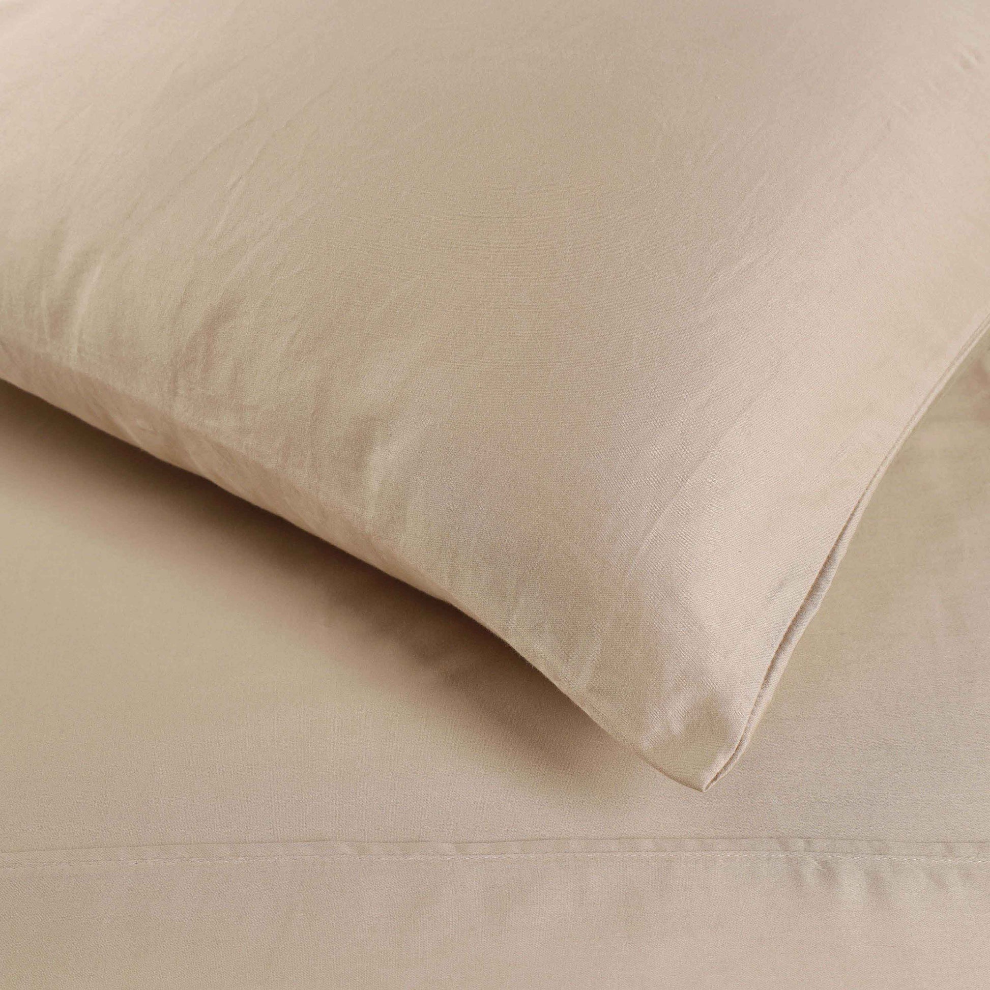 400 Thread Count Egyptian Cotton Solid Deep Pocket Sheet Set - Tan