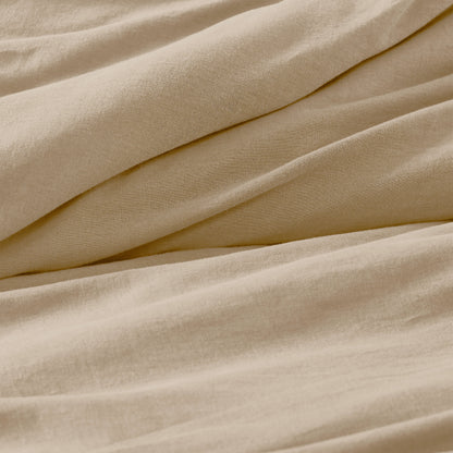 Orion Cotton Linen Garment 3 Piece Duvet Cover Set With Pillow Shams