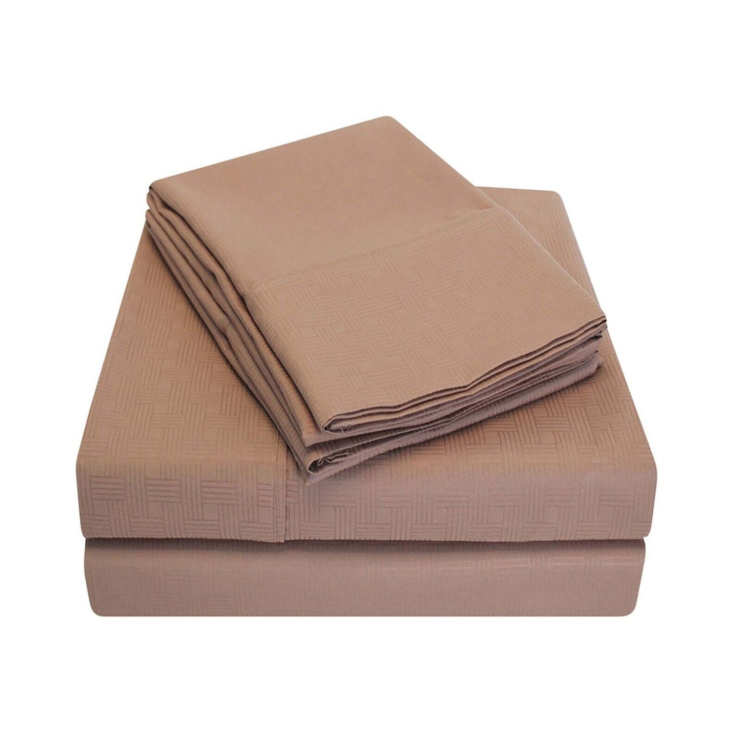 Superior Microfiber Embossed Basketweave Deep Pocket Sheet Set - Taupe