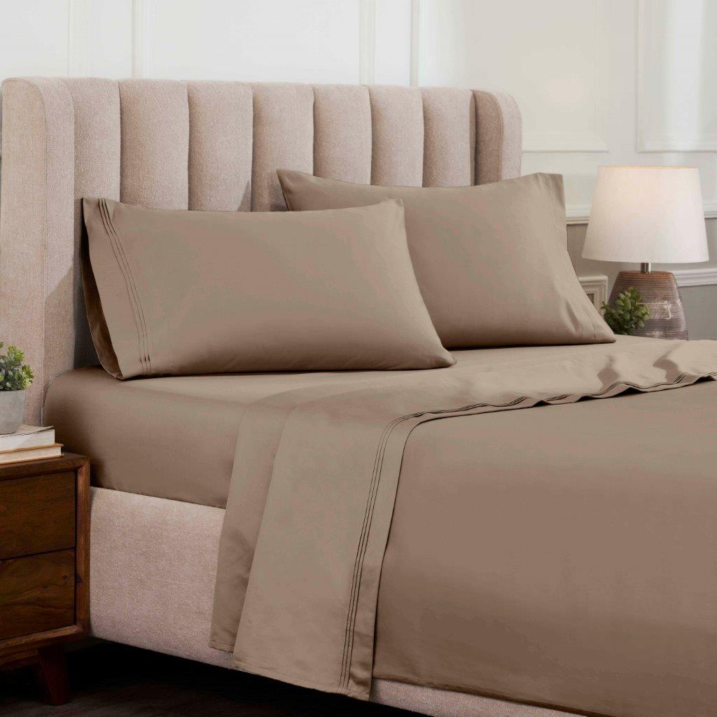 Egyptian Cotton 1500 Thread Count Eco Friendly Solid Sheet Set - Taupe