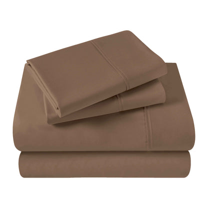 400 Thread Count Egyptian Cotton Solid Deep Pocket Sheet Set - Taupe