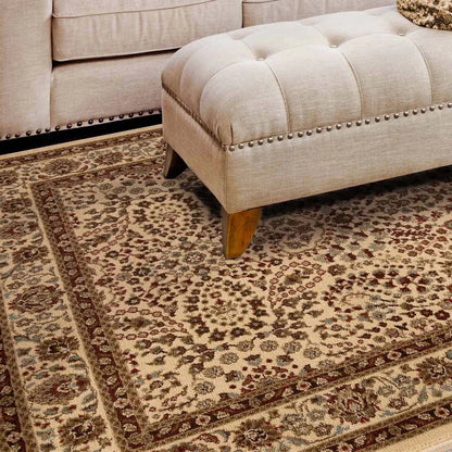 Astral Traditional Oriental Floral Scroll Indoor Area Rug or Runner - Taupe