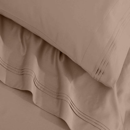 1500 Thread Count Egyptian Cotton 2 Piece Solid Pillowcase Set - Taupe