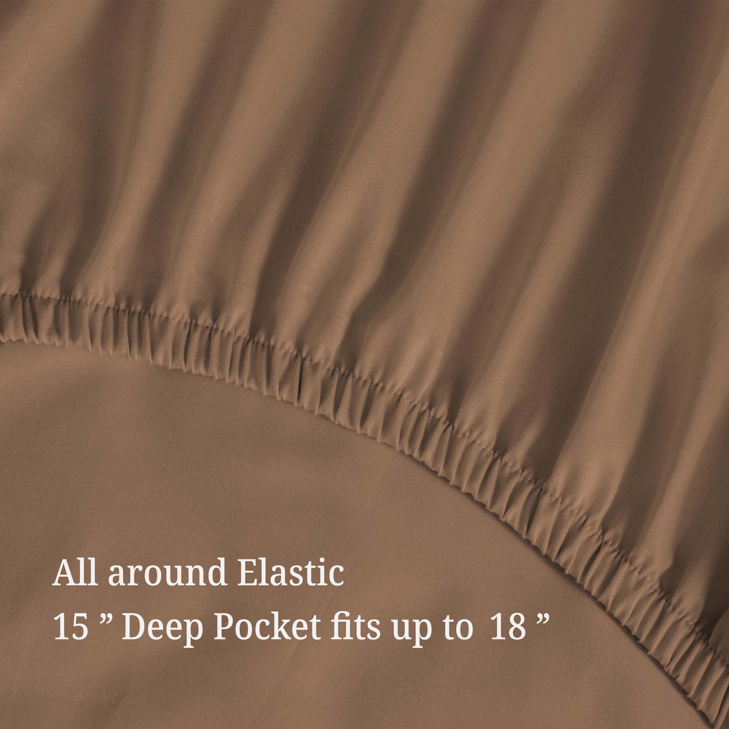 Egyptian Cotton 300 Thread Count Solid Deep Pocket Sheet Set - Taupe