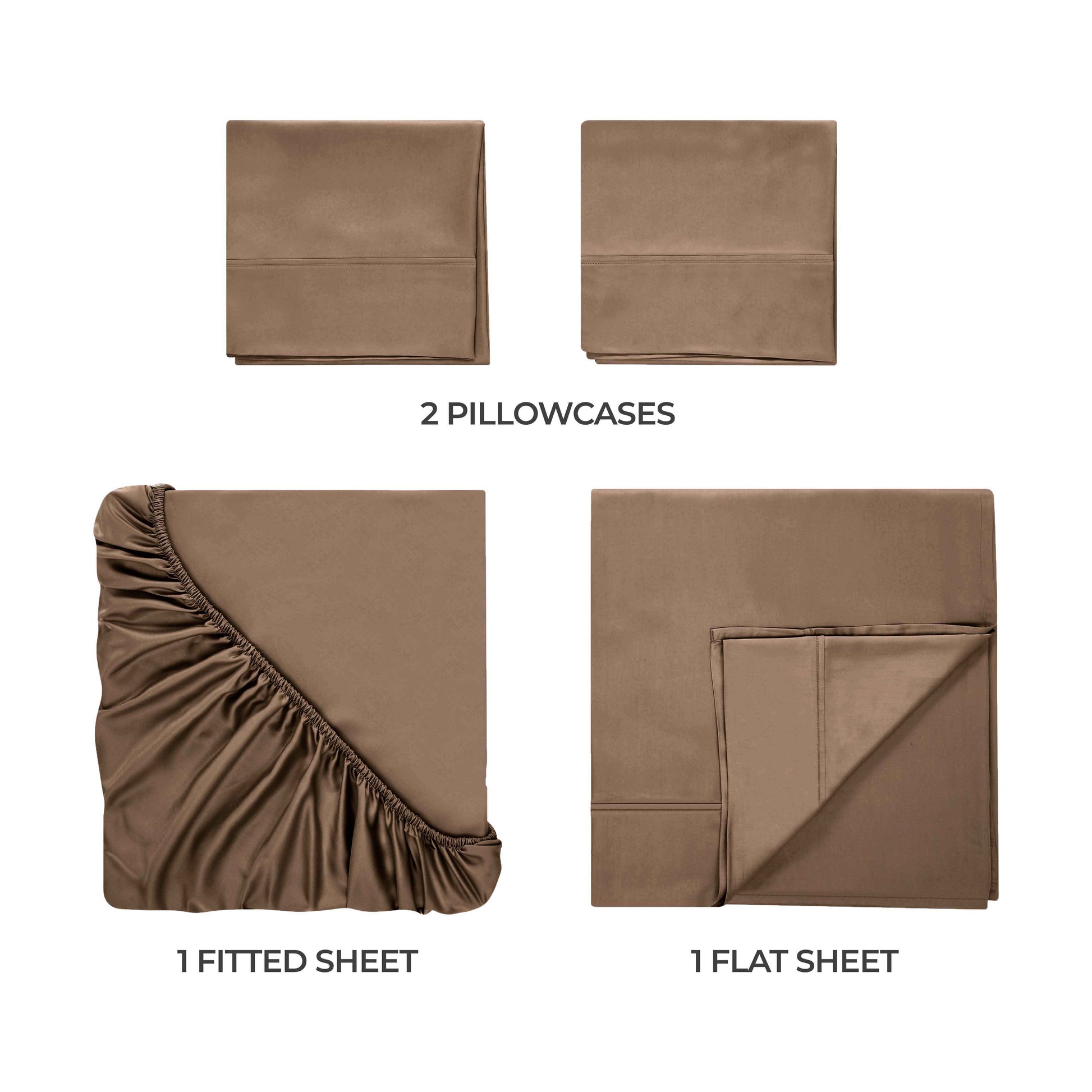 400 Thread Count Egyptian Cotton Solid Deep Pocket Sheet Set - Taupe