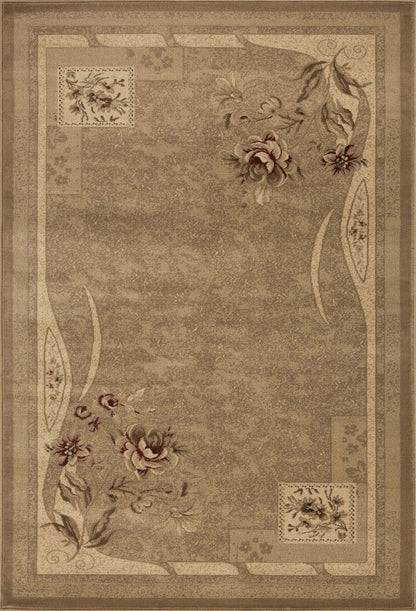 Ruban Minimalist Floral Block Indoor Area Rug or Runner Rug - Taupe