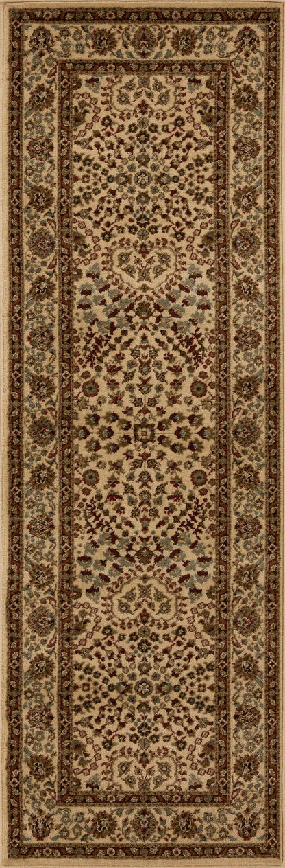 Astral Traditional Oriental Floral Scroll Indoor Area Rug or Runner - Taupe