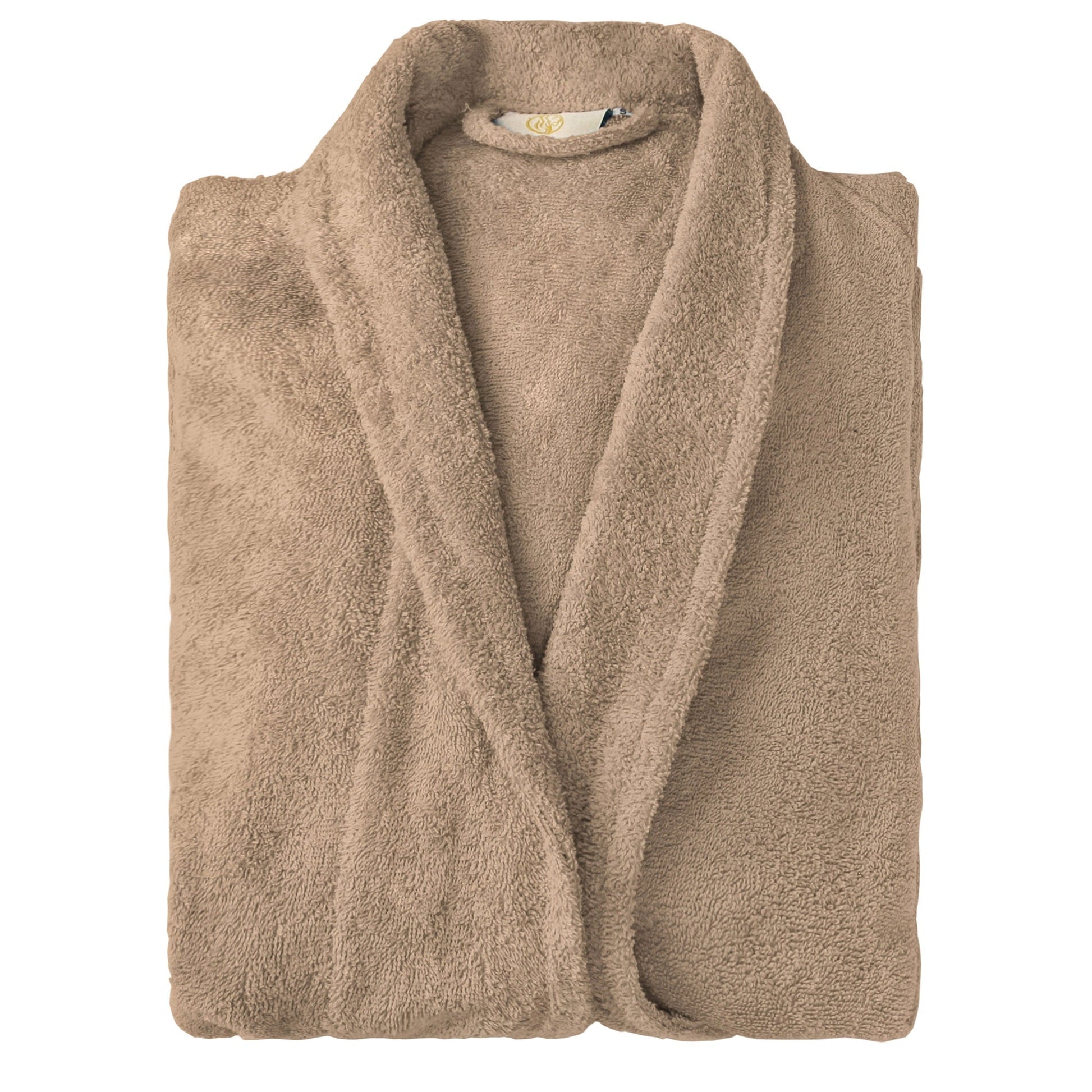 Cotton Ultra-Soft Terry Adult Unisex Lightweight Luxury Bathrobe - Taupe