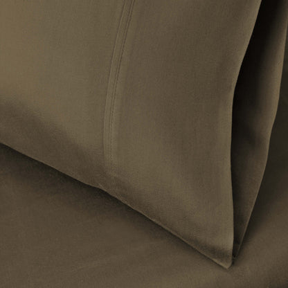 1200 Thread Count Cotton Blend 2 Piece Solid Pillowcase Set - Taupe