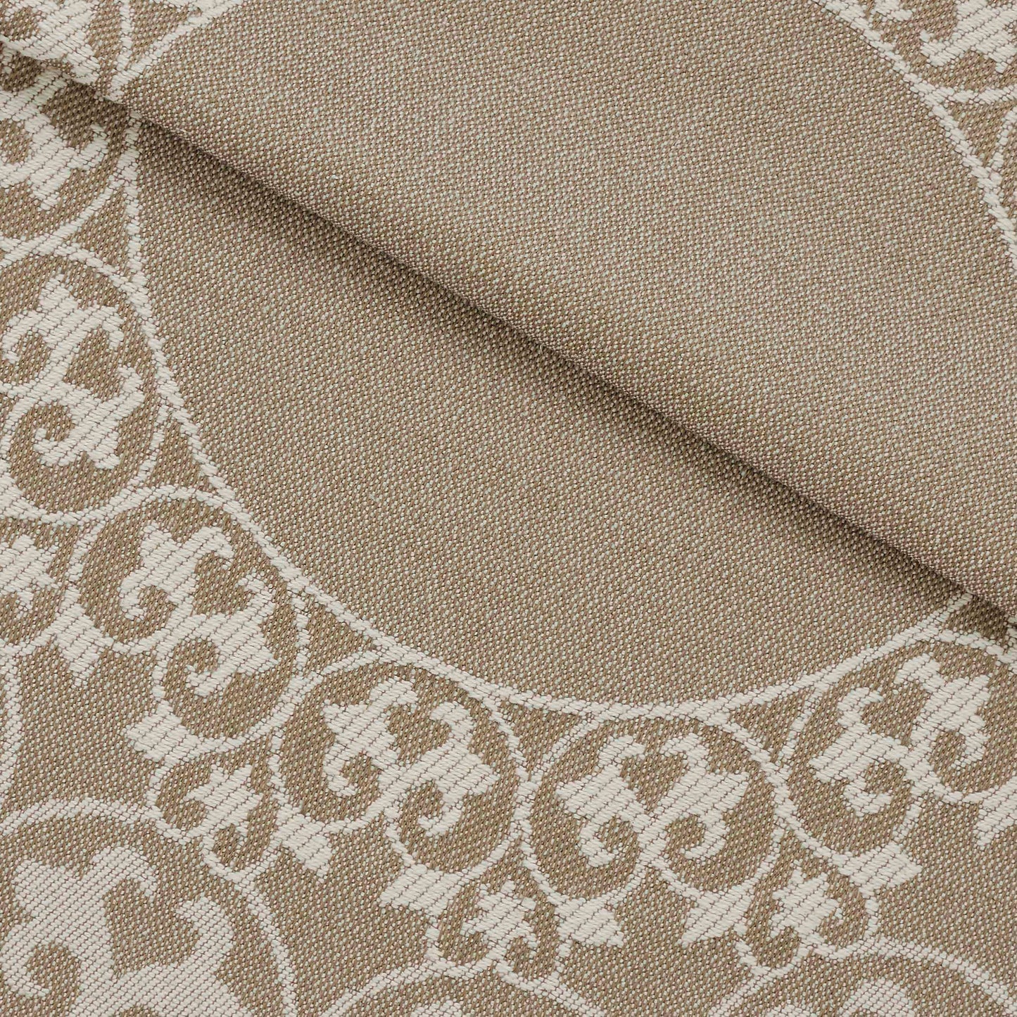 Superior Lyron Cotton Blend Woven Jacquard Vintage Floral Scroll Lightweight Bedspread and Sham Set -  Taupe